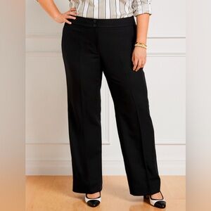 Talbots Women’s Classic Wide Leg Linen Blend High Waisted Pants Black Size 12